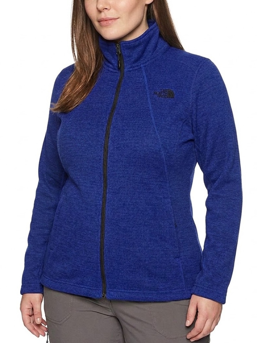 The North Face Arcata Full Zip Fleece Jacket Womens Size Large Royal Blue Marl